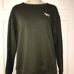 PINK VS Army Green Crewneck Size XS 💛